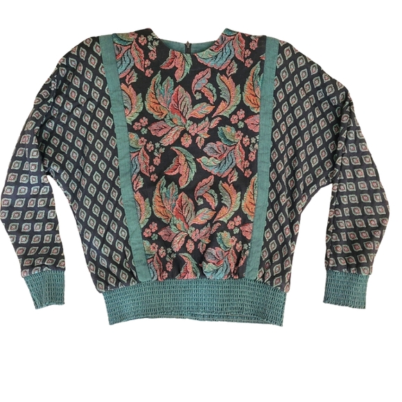 Vintage 80s 3 piece skirt suit with botanical tapestry print - Picture 10 of 16